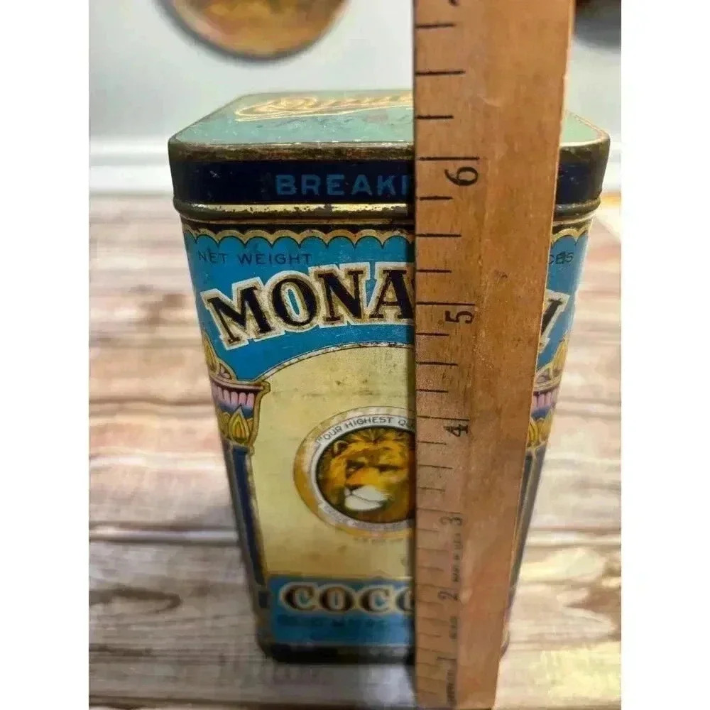 Vintage Monarch Cocoa Tin Empty LA Boston Pittsburgh New York - Picture 7 of 8